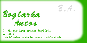 boglarka antos business card