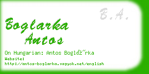 boglarka antos business card